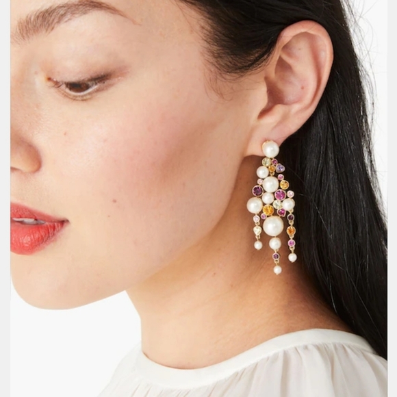 Kate Spade. Multicolor Pearl Caviar Statement Earrings NWT & Dust Bag - Picture 2 of 4